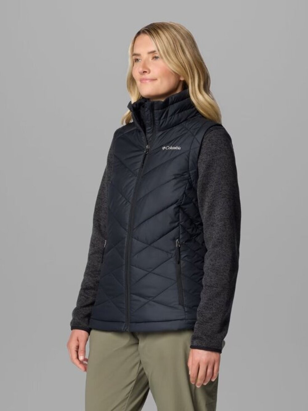 Columbia Women's Insulated Omni Heat Down Heavenly II Vest in Black Size S
